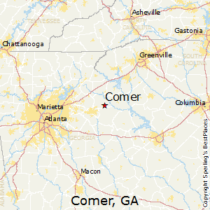 Comer,Georgia Map