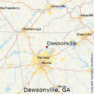 Dawsonville,Georgia Map