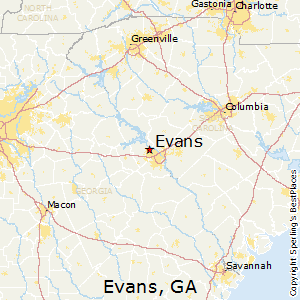 Evans,Georgia Map