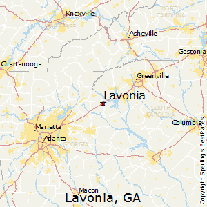 Lavonia,Georgia Map