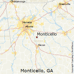 Monticello,Georgia Map