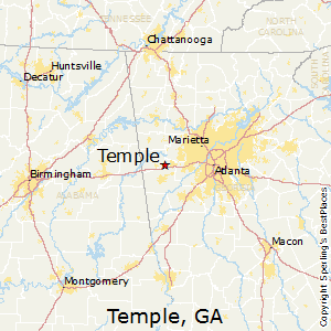 Temple,Georgia Map