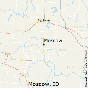 Moscow,Idaho Map
