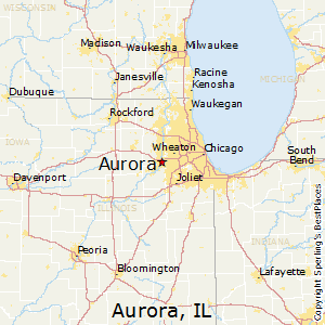 Aurora,Illinois Map