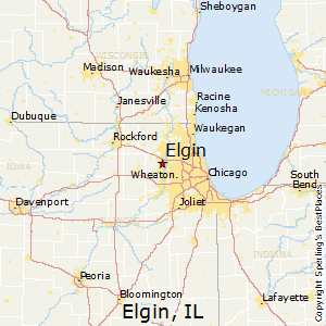 Elgin,Illinois Map