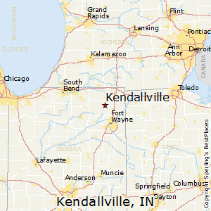 Kendallville,Indiana Map