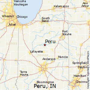 Peru,Indiana Map