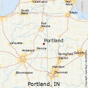 Portland,Indiana Map