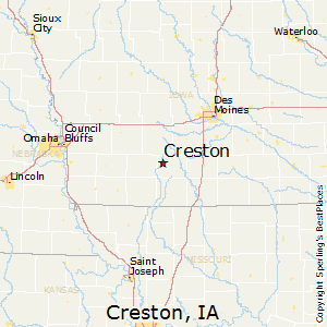 Creston,Iowa Map