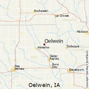 Oelwein,Iowa Map