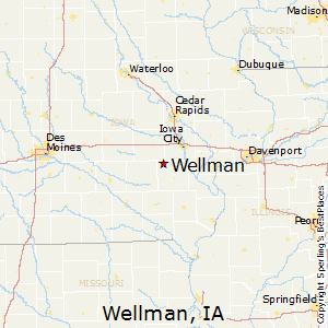 Wellman,Iowa Map