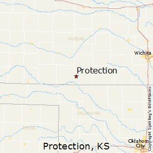 Protection,Kansas Map
