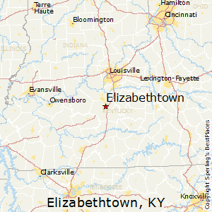 Elizabethtown,Kentucky Map