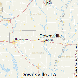 Downsville,Louisiana Map