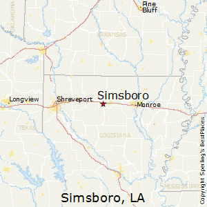 Simsboro,Louisiana Map