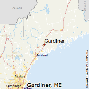 Gardiner,Maine Map