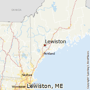Lewiston,Maine Map