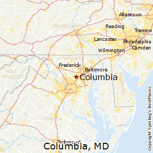 Columbia,Maryland Map