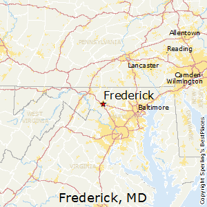 Frederick,Maryland Map