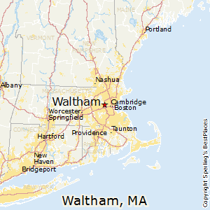 Waltham,Massachusetts Map