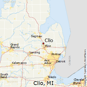 Clio,Michigan Map