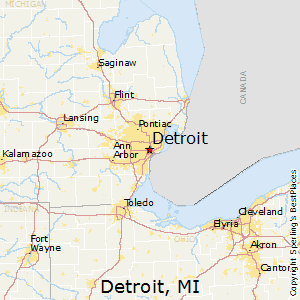 Detroit,Michigan Map