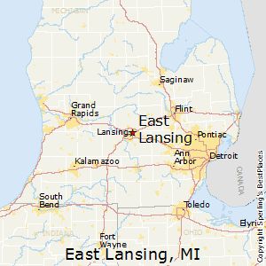 East_Lansing,Michigan Map