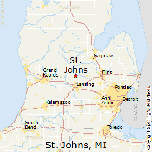 St_Johns,Michigan Map