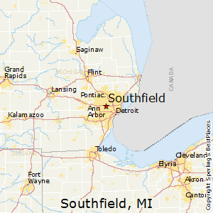 Southfield,Michigan Map