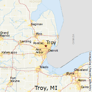 Troy,Michigan Map