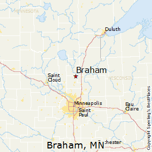 Braham,Minnesota Map