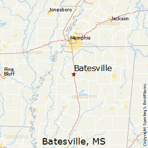 Batesville,Mississippi Map