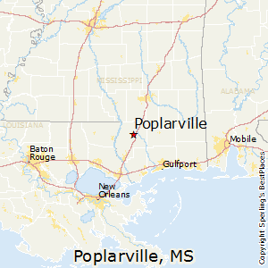 Poplarville,Mississippi Map