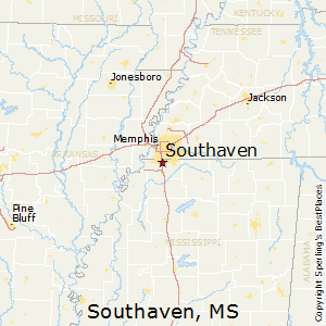 Southaven,Mississippi Map