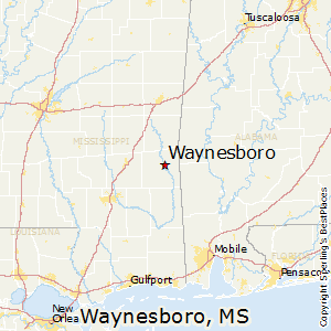 Waynesboro,Mississippi Map