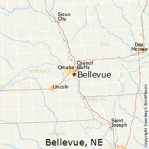 Bellevue,Nebraska Map
