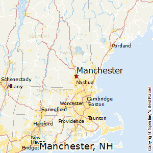 Manchester,New Hampshire Map