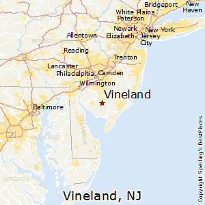 Vineland,New Jersey Map
