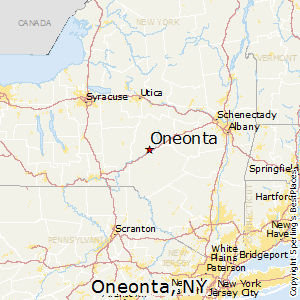Oneonta,New York Map