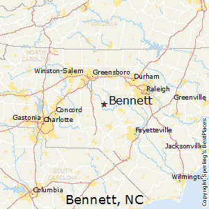 Bennett,North Carolina Map