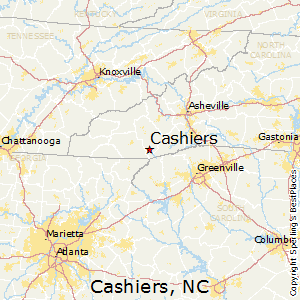 Cashiers,North Carolina Map
