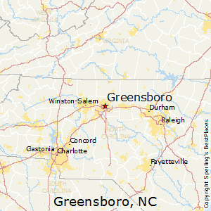 Greensboro,North Carolina Map