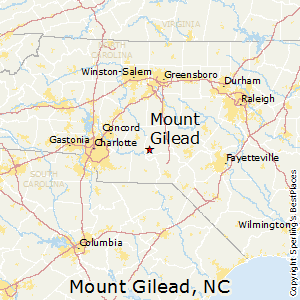 Mount_Gilead,North Carolina Map