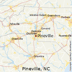 Pineville,North Carolina Map
