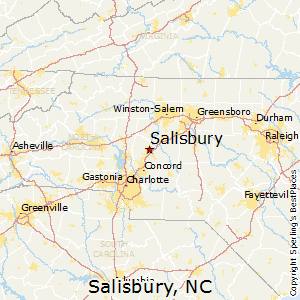Salisbury,North Carolina Map