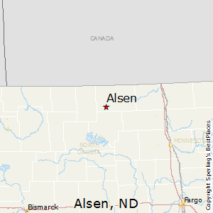 Alsen,North Dakota Map