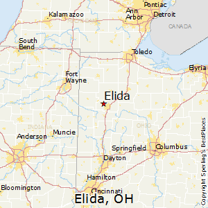 Elida,Ohio Map
