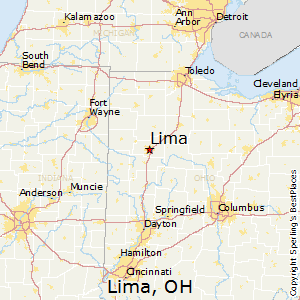 Lima,Ohio Map