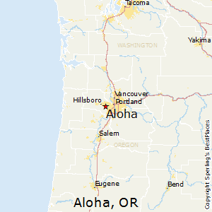 Aloha,Oregon Map