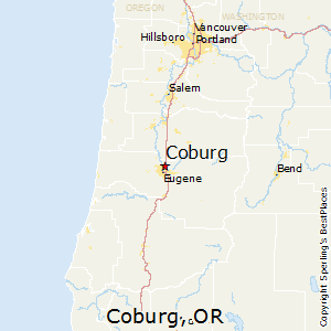 Coburg,Oregon Map